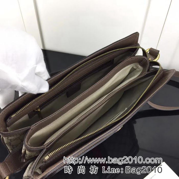 GUCCI古馳原單 新款專櫃品質高仿原單實物實拍523354 啡pvc啡皮單肩斜挎包 HY1129